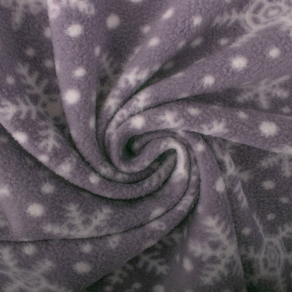 Printed Fleece - OUTBACK - Snowflake - Medium grey