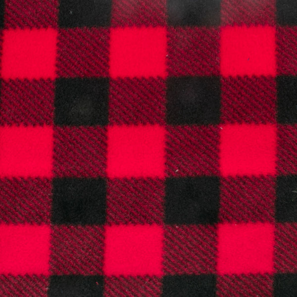 PLAID Bonded to Chenille - Buffalo plaid - Red