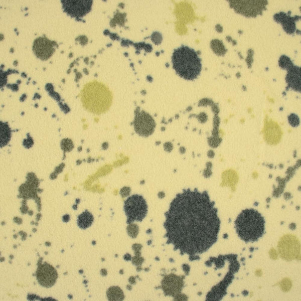 Cotton Fleece Print - Splash - Chartreuse