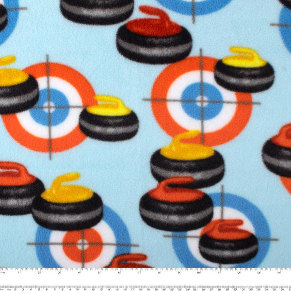FROSTY Anti Pill Fleece Print - Curling - Blue