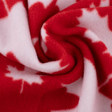 FROSTY Anti Pill Fleece Print - Maple leafs - Red