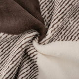 Coral fleece bonded to fur - Plaids - Brown / Off white