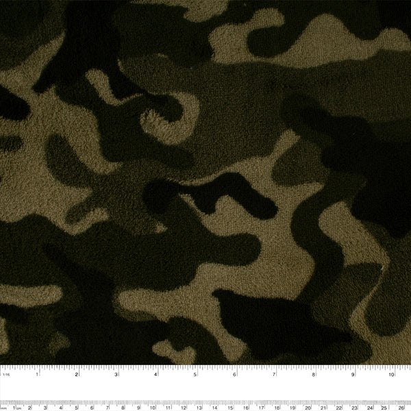 Coral Fleece Print - Camouflage - Green