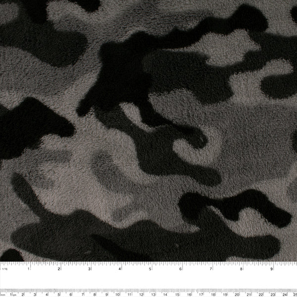 Coral - Molleton imprimé - Camouflage - Gris
