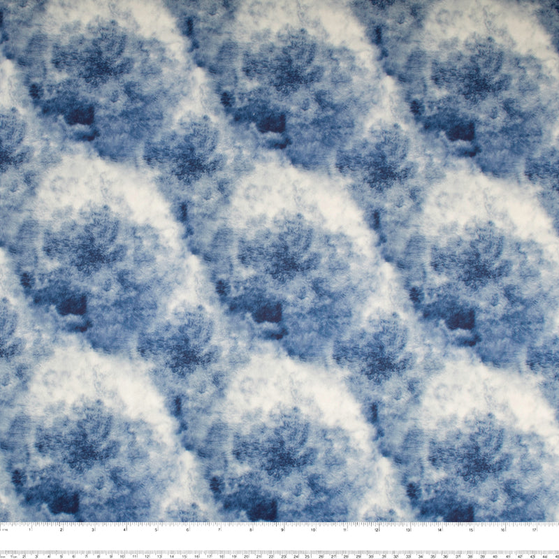 Micro chenille imprimée - DIGITAL - Abstrait - Bleu