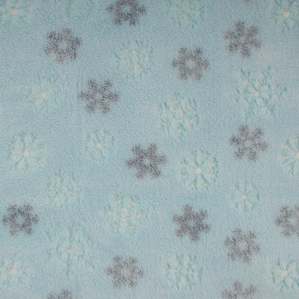 Printed Chenille - GLOW IN THE DARK - Snowflake - Blue