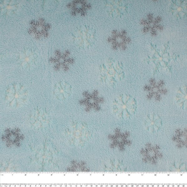 Printed Chenille - GLOW IN THE DARK - Snowflake - Blue