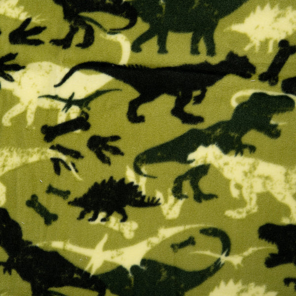 Anti Pill Fleece Print - FRESH - Dinosaur - Green