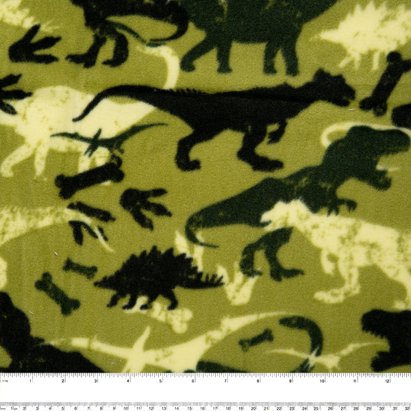 Anti Pill Fleece Print - FRESH - Dinosaur - Green