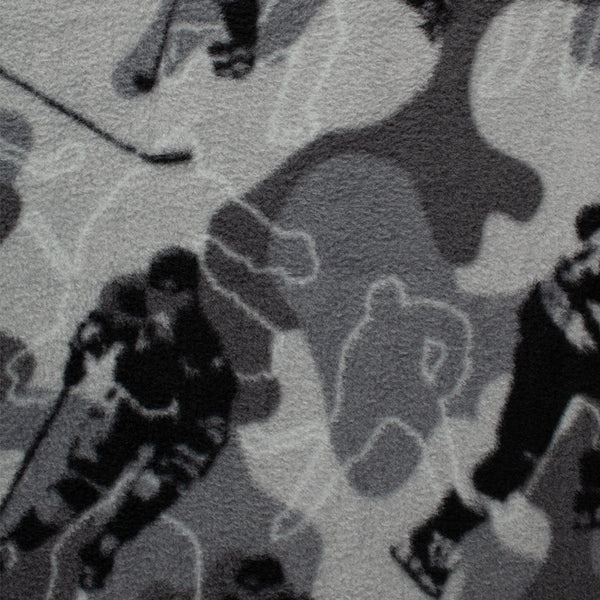 Anti Pill Fleece Print - FRESH -  Hockey camo - Grey