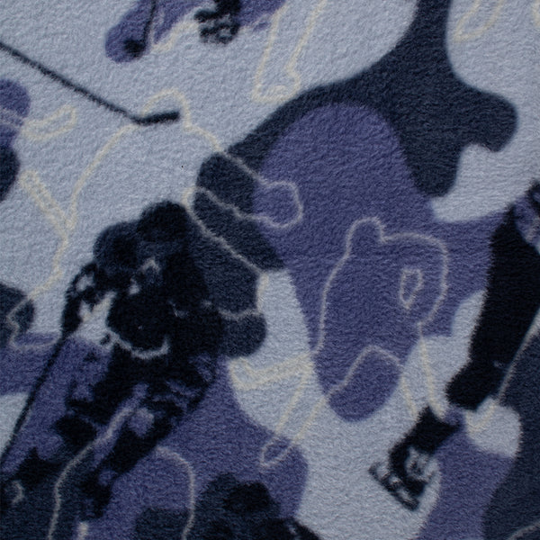 Anti Pill Fleece Print - FRESH -  Hockey camo - Blue
