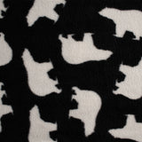 Molleton imprimé anti-boulochage - FRESH - Ours - Noir / Ivoire
