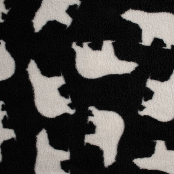 Anti Pill Fleece Print - FRESH - Bears - Black / Ivory