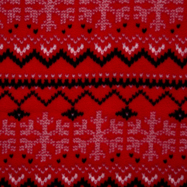 Anti Pill Fleece Print - FRESH - Nordic stripe - Red