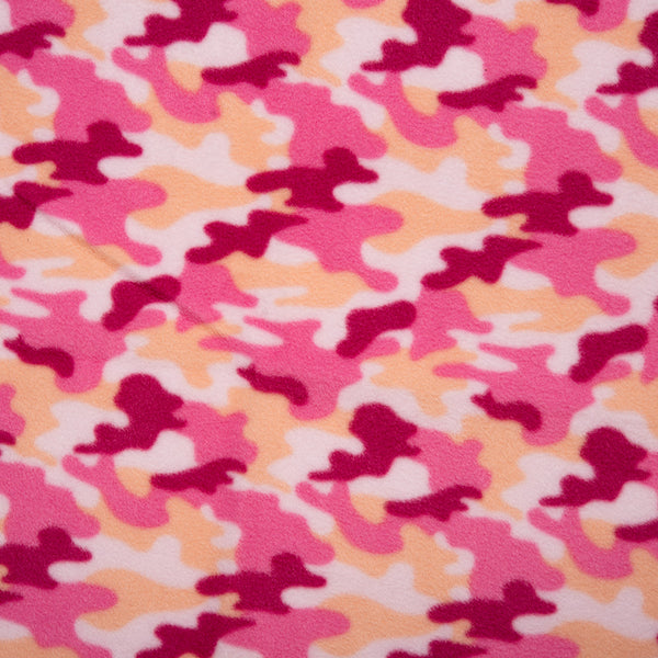 Anti Pill Fleece Print - FRESH - Camouflage - Pink