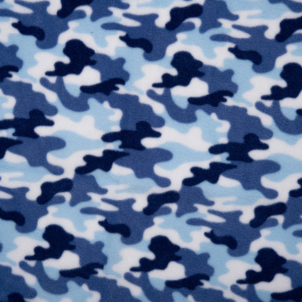 Molleton imprimé anti-boulochage - FRESH - Camouflage - Bleu