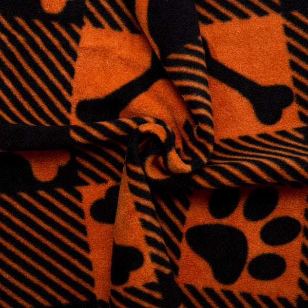 Molleton imprimé anti-boulochage - FRESH - Buffalo empreinte - Orange