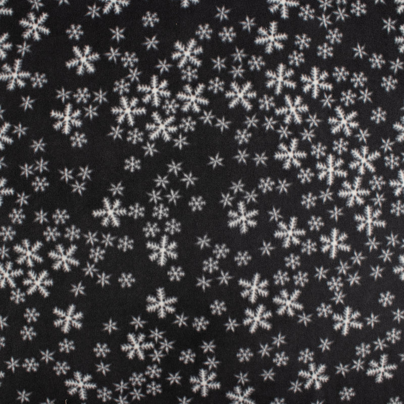 Anti-Pill Fleece Print - OUTBACK - Snowflake - Black