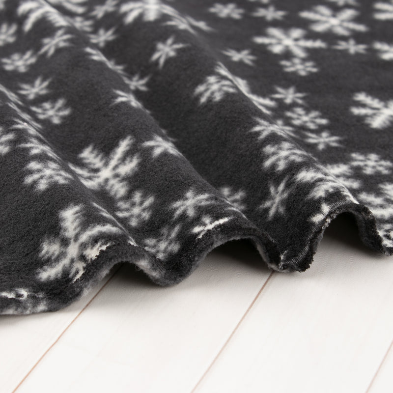 Anti-Pill Fleece Print - OUTBACK - Snowflake - Black