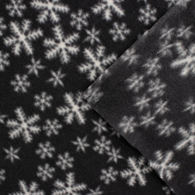 Anti-Pill Fleece Print - OUTBACK - Snowflake - Black