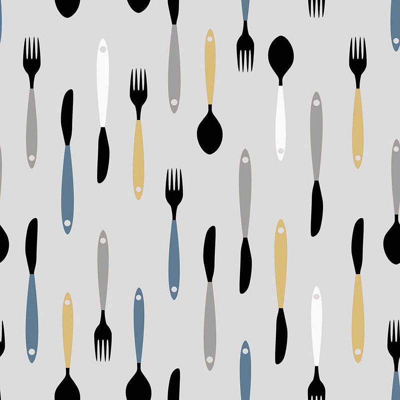9 x 9 inch Home Decor Fabric - The Essentials - Fork Grey