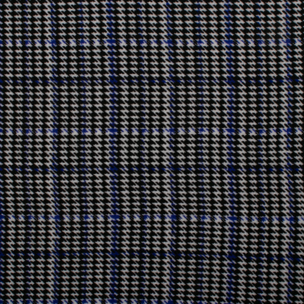 Bubble Crepe Print - Houndstooth - Blue
