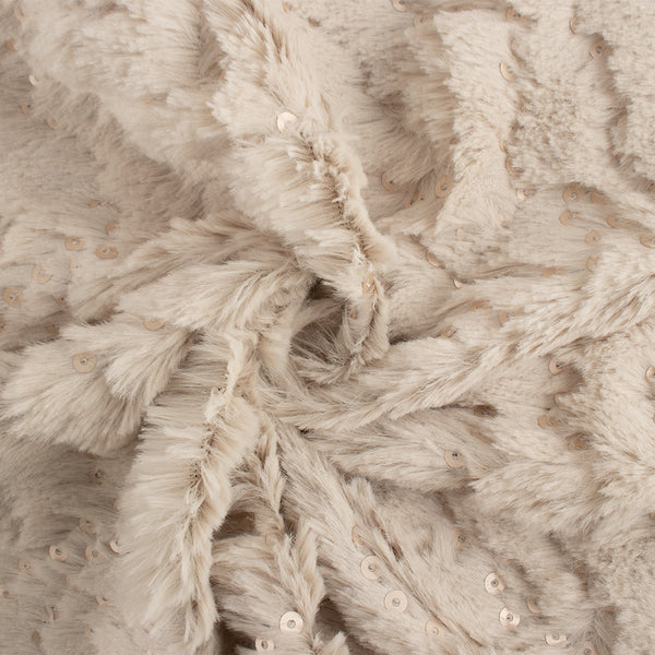 Novelty Chenille - Sequin - Off white