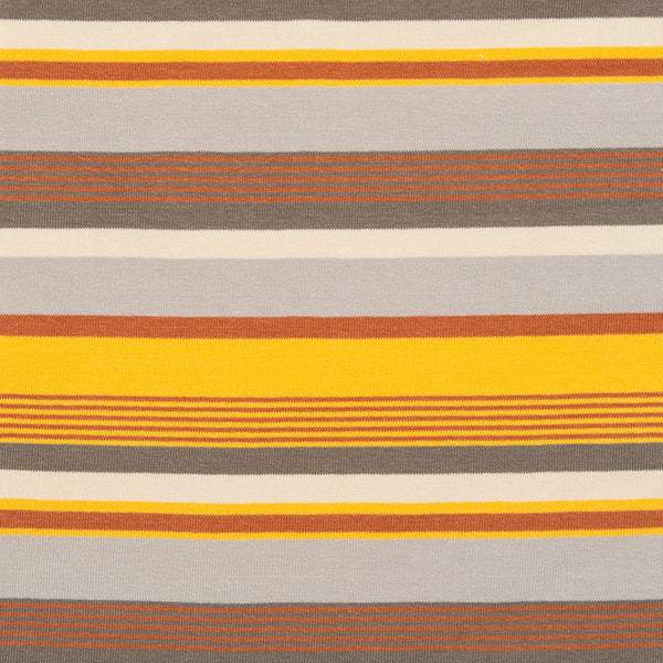 European Fleece Print - Stripes - Orange / Yellow