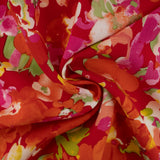 Rayon Poplin Print - FLAVIA - Abstract flowers - Red