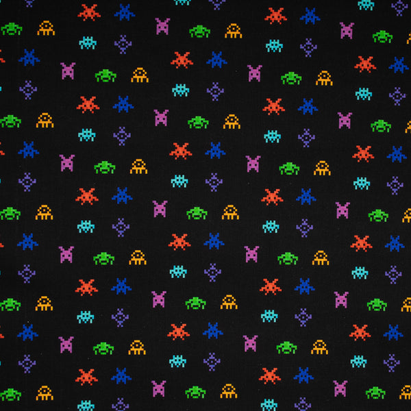 GAME NIGHT Printed cotton - Atari - Black