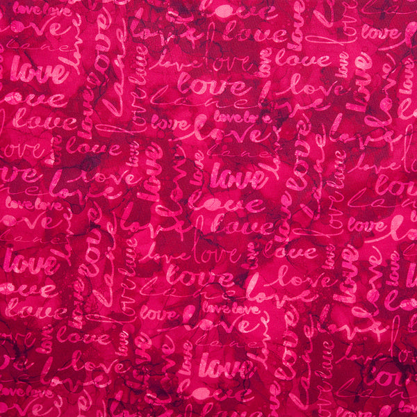 Digital Printed Cotton - MODERN LOVE - Writing - Pink