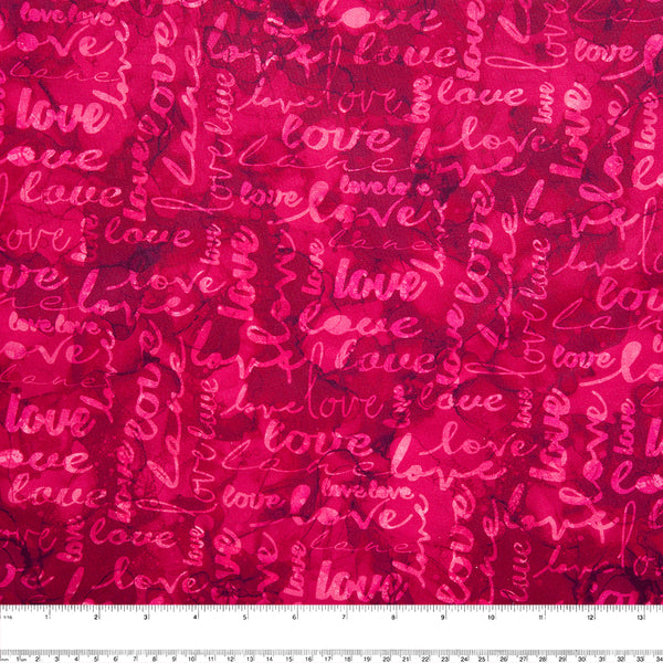 Digital Printed Cotton - MODERN LOVE - Writing - Pink