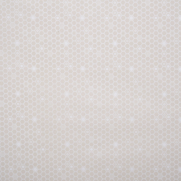 Printed Cotton - «HONEY BLOOM» - Honeycomb - White