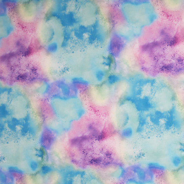 GALAXY Digital Printed Cotton - Turquoise / Purple