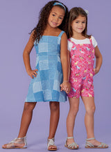 K0258 Girl's Dress, Romper and 18" Doll Dress (size: XS-S-M-L)