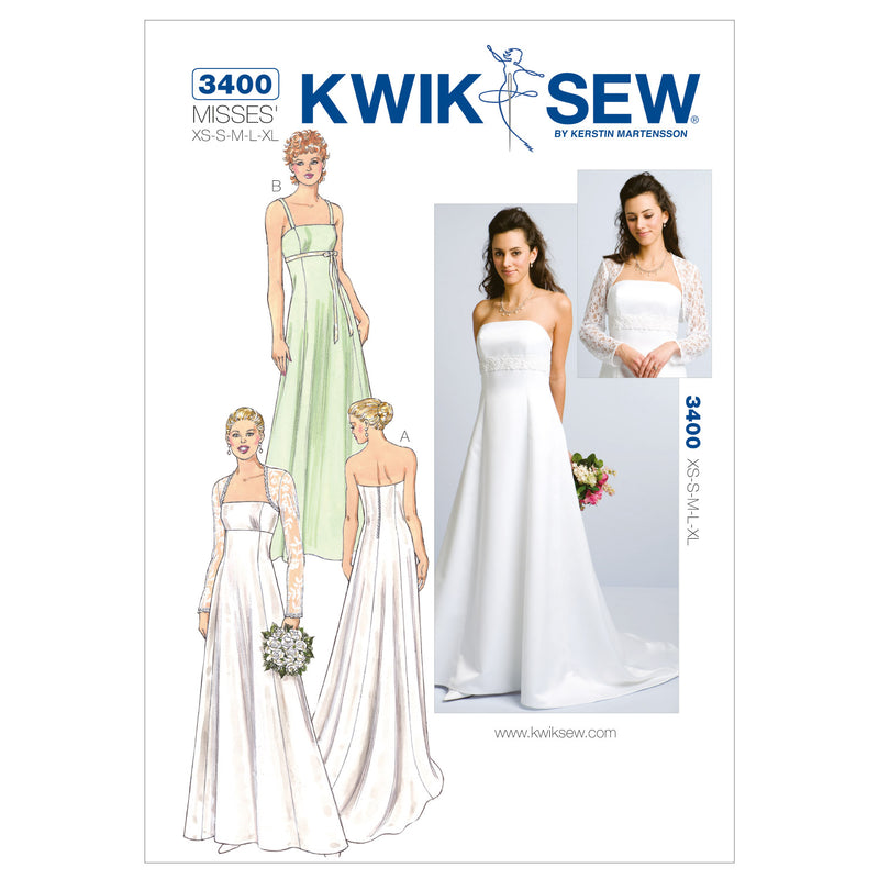 K3400 Gowns & Bolero (size: XS-S-M-L-XL)