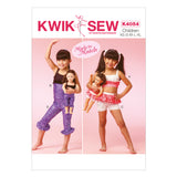 K4054 Girls'/Dolls' Tops, Shorts and Leggings (size: All Sizes In One Envelope)