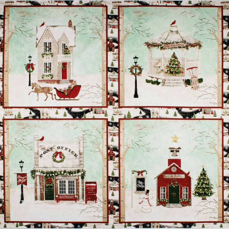 Christmas Prints - HENRY GLASS - Panel house 34'' X 44'' ( 85cm X 112cm) - Mint