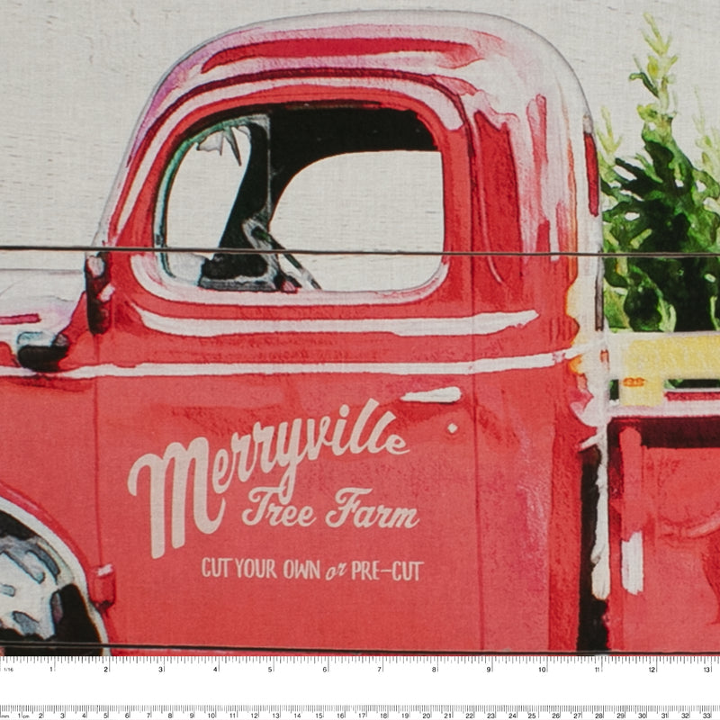 Christmas Prints - HENRY GLASS - Panel truck 22'' X 44'' ( 53cm X 112cm) - White