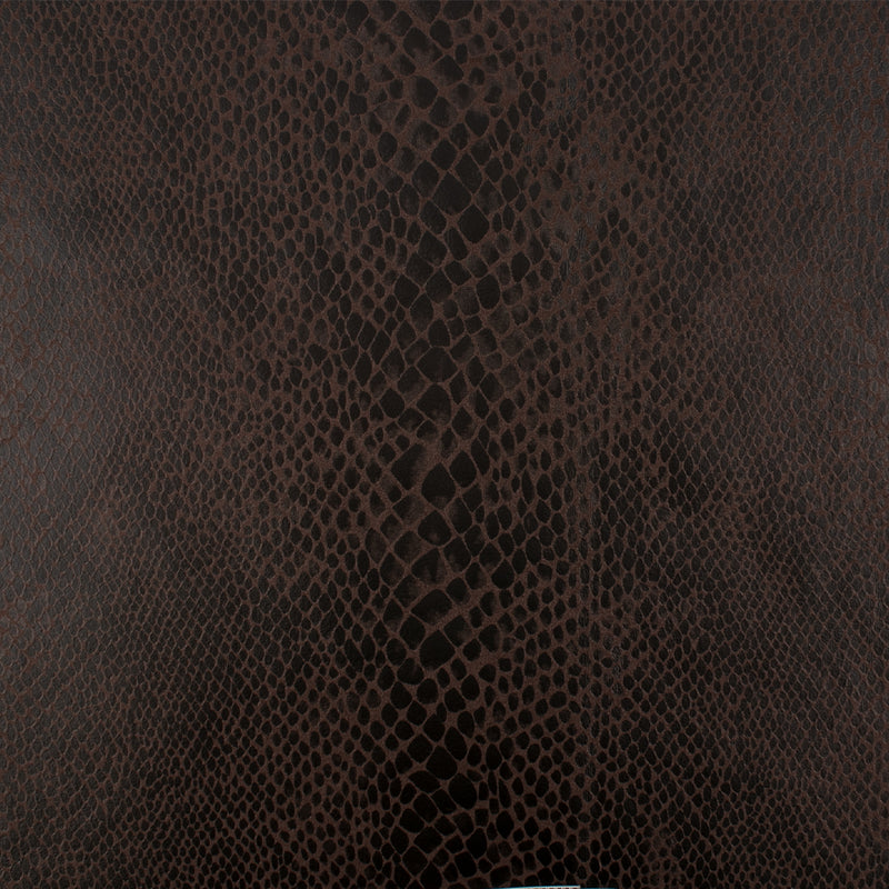 Stretch heavy plain and embossed suede - Snake - Brown