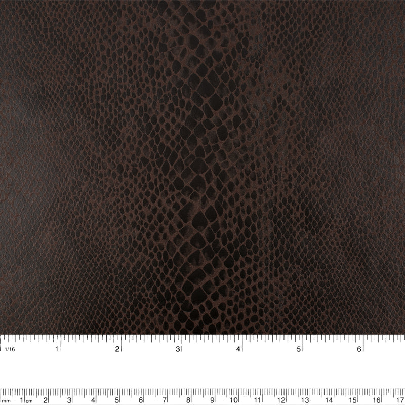 Stretch heavy plain and embossed suede - Snake - Brown