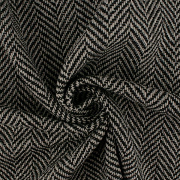 Tissu fil teint pour veste - MANCHESTER - Chevron grand- Gris
