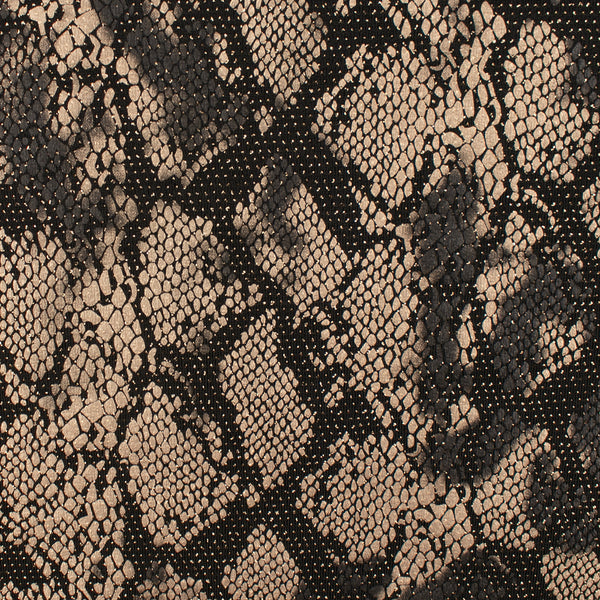 Shimmery holiday fabric - Snake - Black