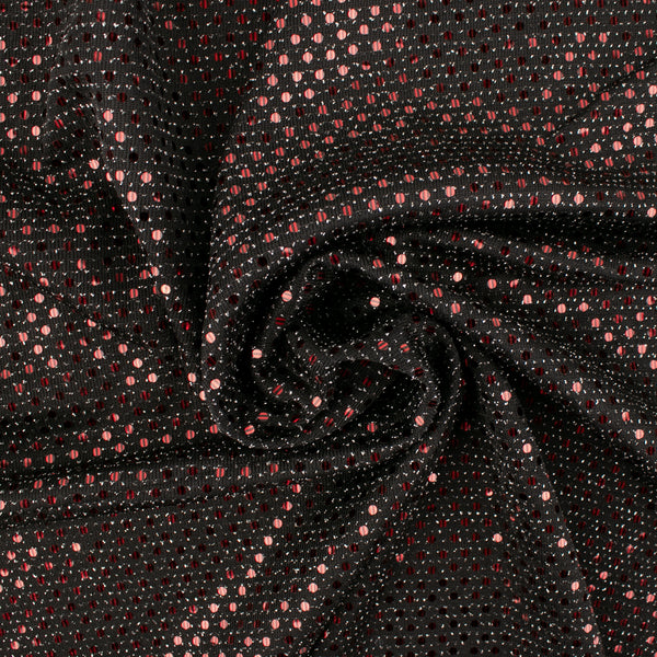 Tissu brillant pour les fêtes - Lurex - Black / Red