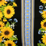 Coton imprimé - SUNFLOWER SUNRISE - Rayures - Noir