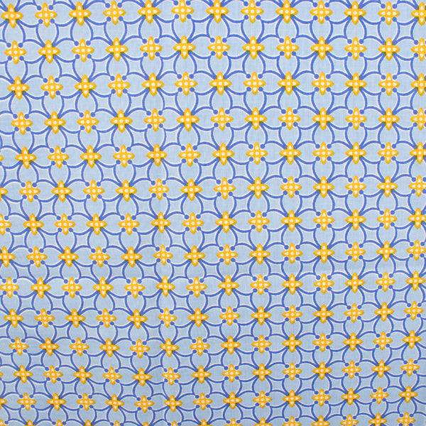 Printed Cotton - SUNFLOWER SUNRISE - Trellis - Blue