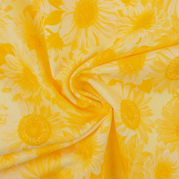 Printed Cotton - SUNFLOWER SUNRISE - Sunflowers - Yellow