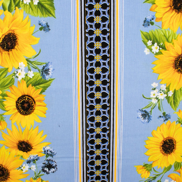 Printed Cotton - SUNFLOWER SUNRISE - Stripes - Blue