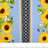 Coton imprimé - SUNFLOWER SUNRISE - Rayures - Bleu