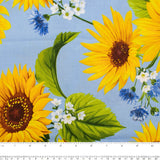 Printed Cotton - SUNFLOWER SUNRISE - Sunflower / Carnation - Blue